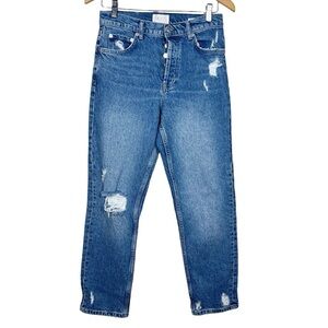 RAILS Womens Melrose Classic Slim Distressed Button Fly Jeans Size 26